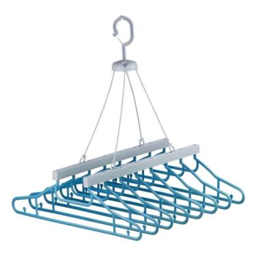 Imagem de Varal Cabideiro 8 Cabides Retrátil Pratico Resistente Multiuso Compacto