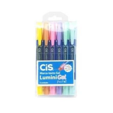 Imagem de Caneta Marca Texto Cis - Lumini Gel Pastel - 6 Cores, Marca texto, 6