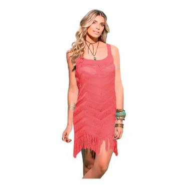 Imagem de Saída De Praia Vestido Tricot Trico Grazi Biquini - EUC STORE, Coral, 