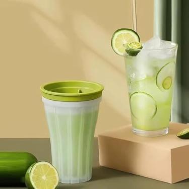Imagem de Forma de Gelo Smoothie Copo Com Tampa Molde De Gelo Smoothie Cubos De Gelo Raspadinhas