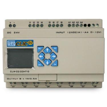 Imagem de Controlador 24Vcc Lógico Programável CLW-02/20HT-D Clic02 - Weg