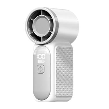 Imagem de MotiveTech Ventilador portátil de mão de 1 a 100 velocidades, mini ventilador de mão de 18 horas para mulheres, homens, ambientes internos e externos, escritório, Branco