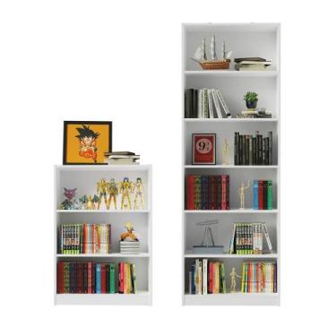 Imagem de Kit Madesa 2 Estantes Livreiro Branco