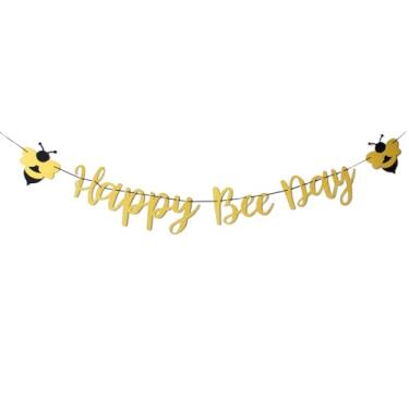 Imagem de Happy Bee Day Banner for Happy Birthday Party Decorations Bumble Bee Theme Baby Shower