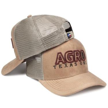 Imagem de Boné Country Aba Curva Agro Bordado Texas Owl Original Masculino, Bege
