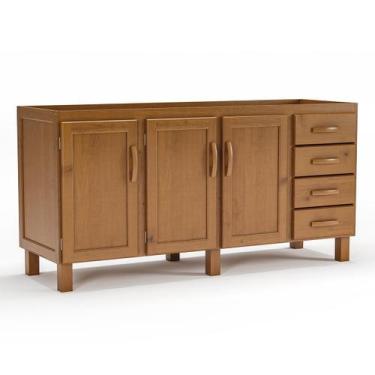 Imagem de Balcão de Pia para Cozinha 160 cm 3 Portas 4 Gavetas Frida - MPO Móvei