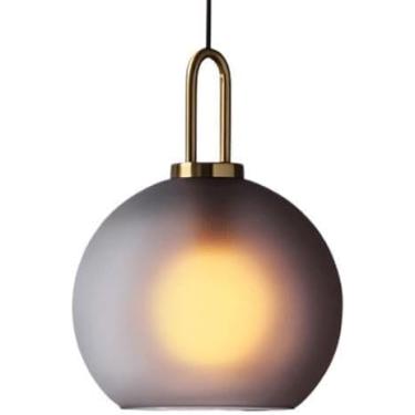 Imagem de Lustre De Estilo Industrial Nórdico, Abajur De Vidro Suspenso De Parafuso E27, Luz Pendente De Teto De Montagem Embutida, Luminárias De Decoração De Corredor De Quarto De Sala De Esta, 25cm