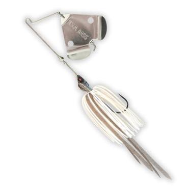 Imagem de U.S.A. BASS TACKLE Isca de pesca premium Stiletto Buzzbait Largemouth Smallmouth Spotted Bass Hover Head Saia de silicone personalizada Bubble Blade Clacker Gancho resistente (Cavaleiro branco, 14 g)