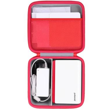 Imagem de co2CREA Capa de viagem rígida de substituição para impressora fotográfica Polaroid Hi-Print Bluetooth 4x6, capa branca e vermelha