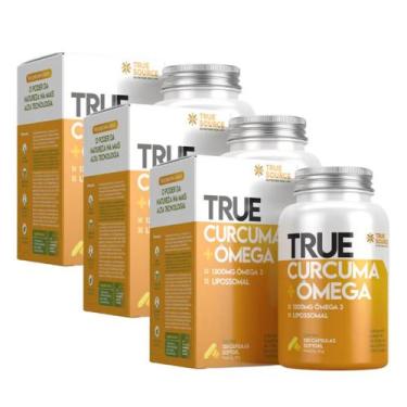 Imagem de 3x True Cúrcuma Ômega Lipossomal True Source 120 Cápsulas, Sem Sabor