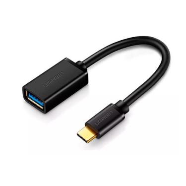 Imagem de Cabo OTG  Usb-C  Usb 3.0 Fêmea 15cm Ugreen, Preto