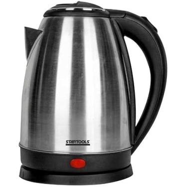 Imagem de Chaleira Elétrica 2 Litros Inox 220v 1500W – Jarra Preta com Base 360° sem Fio, Desligamento Automático e Proteção a Seco