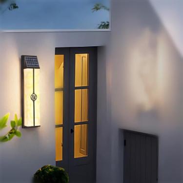 Imagem de Lâmpada De Parede Solar Simples À Prova D 'água Contemporânea Ao Ar Livre, Adequada Para Varanda, Corredor, Pátio, Porta De Villa, Hotel, Iluminação De Decoração De Jardim (9244C H80CM Solar)