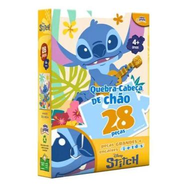 Imagem de Brinquedo quebra cabeça 28 peças stitch de chão infantil hasbro