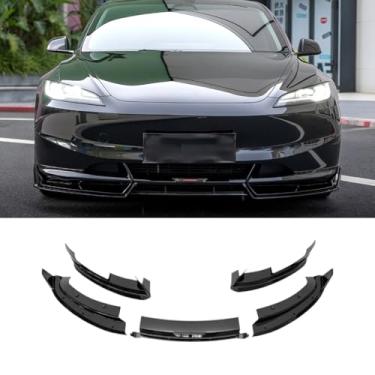 Imagem de Spoiler do para-choque dianteiro do carro parte de modificação do difusor labial compatível com o modelo 3 2024+ capa protetora de para-choque acessórios para carro (preto fosco)