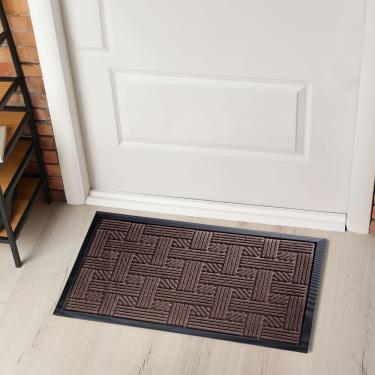 Imagem de Tapete Antiderrapante Capacho Porta Entrada 40cm X 60cm Emborrachado