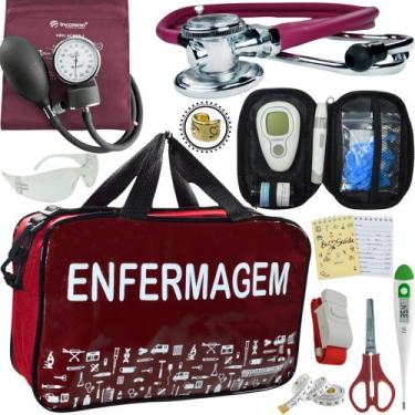Imagem de Kit Enfermagem + Aparelho Medidor Glicose Completo Premium - Love Saud