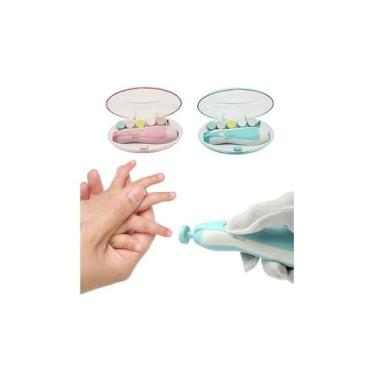 Imagem de Cortador de unhas elétrico Baby Pink com estojo de bateria - Lightbek 