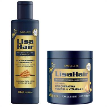 Imagem de Kit Alisamento Embelleze Lisa Hair: Creme Alisante 450g e Loção Neutralizante 300ml