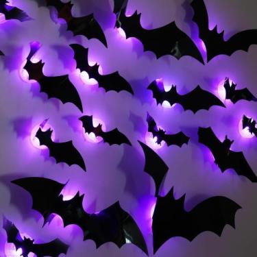 Imagem de Decoração de parede de morcegos de Halloween TW SHINE 36 unidades de m