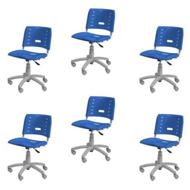 Imagem de Kit 6 Cadeiras de Escritório Base Giratória Elo - Prima Design