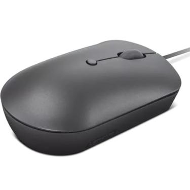 Imagem de Lenovo Mouse de computador com conexão USB-C 540 com fio para PC, laptop, computador com Windows ou Chrome OS - design ambidestro - 4 botões - tamanho compacto - cinza tempestade
