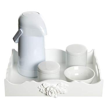 Imagem de Potinho de Mel Kit Higiene Resina Quarto Bebê Menina Branco Grande
