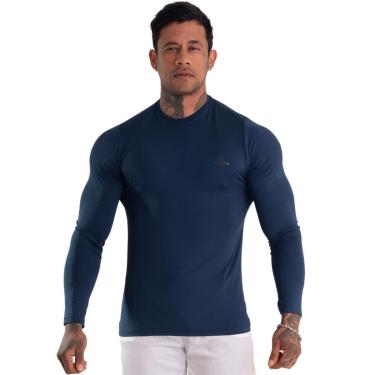 Imagem de Camisa Térmica Masculina Manga Longa Ideal Para Corrida Academia E Proteção UV-Masculino