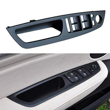 Imagem de Acabamento interno da maçaneta da porta, tampa do apoio de braço do lado do motorista para BMW X5 E70 2007-2013 X6 E71 E72 2008-2014 (lado do mergulhador (orifício duplo dianteiro esquerdo), preto)