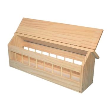 Imagem de MotiveTech Cocho para pombos, comedouro para galinhas, casa de madeira para jardim, tigela de madeira para alimentação de pássaros, prato para pombos e codornas, M