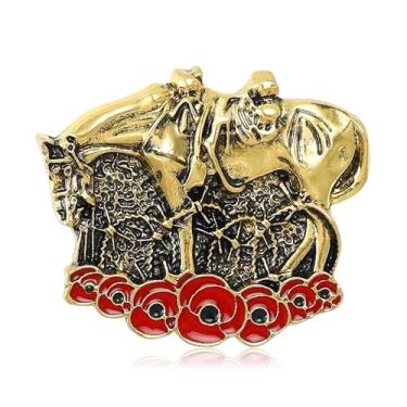 Imagem de Dreuyet Broche de cavalo traje de corrida de cavalos broche de lapela para mulheres homens strass ouro antigo cavalo animal broche roupas acessórios joias, Middle, Latão, Sem Pedra Preciosa
