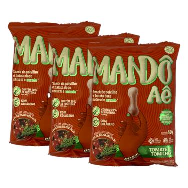 Imagem de Kit 3X: Biscoito de Polvilho Tomate e Tomilho Mandô Aê 40g