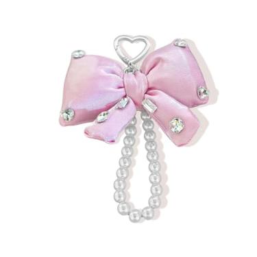 Imagem de Linda bolsa de flores, berloques, pérola, chaveiro, coração, arco, bolsa, charme, presente de amizade para mulheres