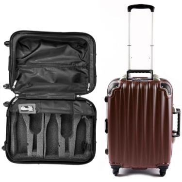 Imagem de VinGardeValise The Piccolo Wine Suitcase – Bagagem de viagem com 5 garrafas, aprovada pela TSA, capa dura durável, espuma à prova de choque, proteção segura de garrafa para entusiastas e