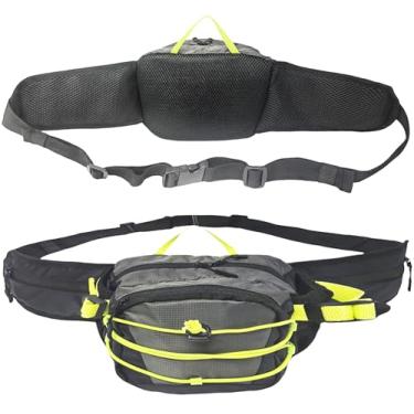 Imagem de Mochila de corrida para homens e mulheres — Pochete de 6 bolsos/bolsa de quadril com suportes de garrafa de água, malha respirável e ripstop, elástico refletivo, clipe de chave seguro, cinto ajustável