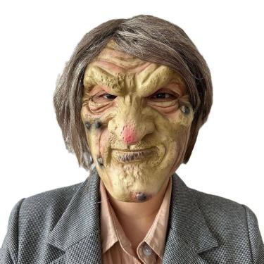 Imagem de Máscara de bruxa assustadora e realista, festa de Halloween de cosplay em resina