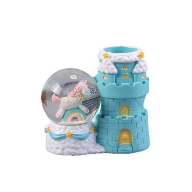 Imagem de Porta-canetas Unicorn Castle Resin Pencil Pots Organizer - yiweisai