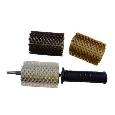 Imagem de Vaveren Kit de escovas rotativas para encerar esquis, portátil, profissional, prático e eficiente, com cabo em formato de eixo, 10cm