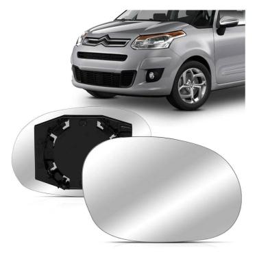 Imagem de Lente Retrovisor Citroen C3 Picasso 2003 04 05 06 07 08 09 10 2011 Esquerdo