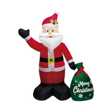 Imagem de UGPLM Papai Noel inflável de 120 cm com LED para decoração de festas de fim de ano, divertido e com sacola de presentes. Ideal para decorar seu quintal,