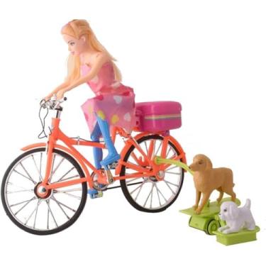 Imagem de Boneca Ciclista com Bicicleta, Luz, Som e Movimento, Pilhas Incluídas, Plástico, 25cm, 3+ Anos