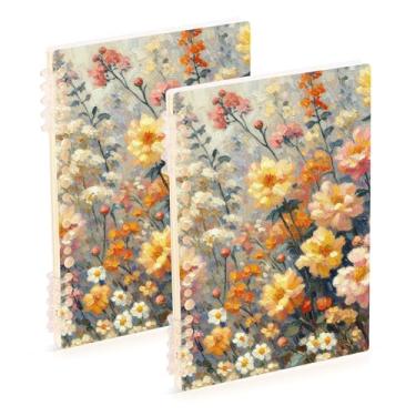 Imagem de Burbuja Cadernos com nome, papel pautado universitário A5 com 60 folhas, fichário para escritório, 2 unidades