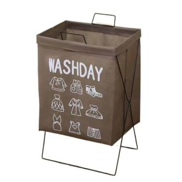 Imagem de Cesto Multiuso Dobrável 48 Litros Ideal para Guardar Roupa Suja e Objetos Domésticos(2,MARRON)