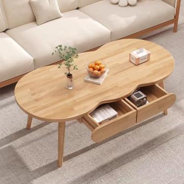 Imagem de Mesas de centro de madeira para sala de estar, mesa de centro moderna, mesa central simples moderna, mesa lateral de sofá, mesa de centro de fazenda, para sala de estar, quarto, escritório, varanda