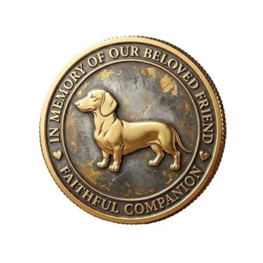 Imagem de Dog Memorial Keepsake Coin – “They were Never Just a Pet”, Personalized Dog Name Tags, Three-Dimensional Relief Pet Pattern, Unique Gift for Dog Owners and Great Way (Dachshund)