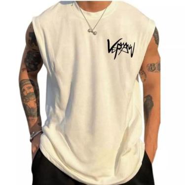 Imagem de Camiseta Regata Oversized Cavada Academia Veraw Treino, Branco, XG