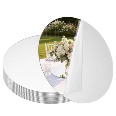 Imagem de SUREAM Espelhos de mesa para centros de mesa, centros de mesa redondos de 30,5 cm para mesas, placas de vela circular para mesas centrais de mesa, decorações de festa de casamento (conjunto de 12, 2
