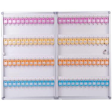 Imagem de Porta-chaves para armário de chaves de parede de liga de alumínio resistente ao ar livre, organizador de chaves montado na parede 24/48/96, caixa de gerenciamento de chaves de carro para hotel, grande