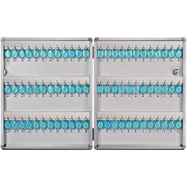 Imagem de Caixa organizadora de chave para armário de chaves, caixa de chaves montada na parede, armário de chaves conveniente com etiqueta e gancho, gerenciamento de chaves de 12 a 120 posições, para chaves de