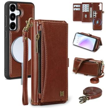 Imagem de BLISLIAR Capa carteira para Samsung Galaxy S24 Plus com porta-cartões/carteira/alça transversal | Bloqueio RFID | Magnético | Suporte | Destacável | Capa de telefone de couro PU para Galaxy S24+, 6,7